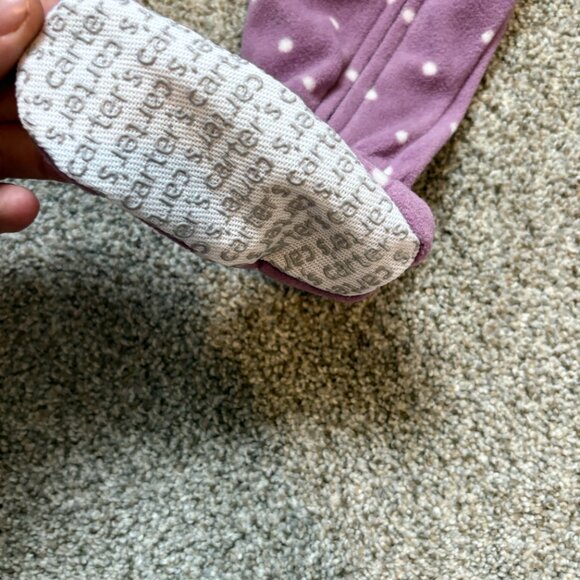 Purple Polka Dot Kids Carter's Mouse Fleece Footie One Piece PJs - Baby Girl - Picture 6 of 8